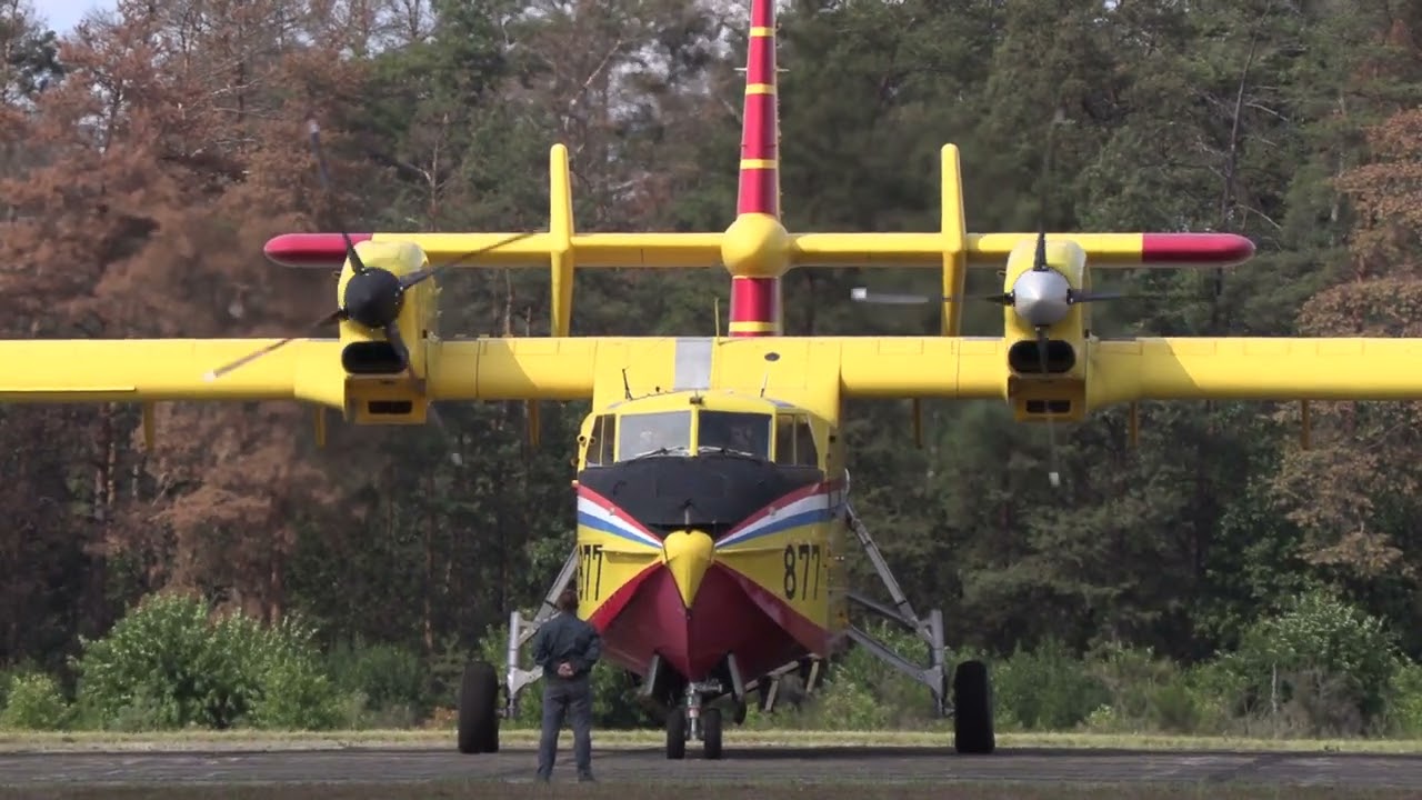 CANADAIR CL-415 run-up and take off at Welzow  - FIRE mobil 2023