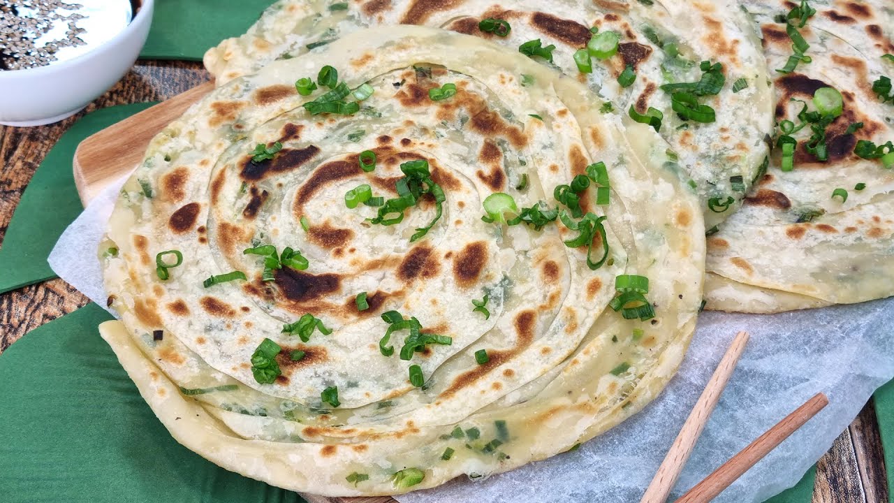 ¡Las Tortitas de Cebolleta Chinas Más Deliciosas! Cong You Bing (Receta de Pancakes fácil)