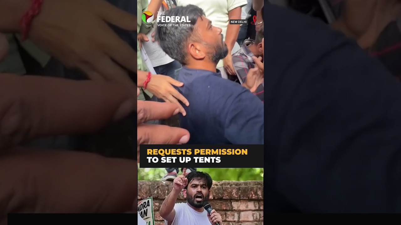 CJP founder Dipke falls at police's feet during protest | #shorts