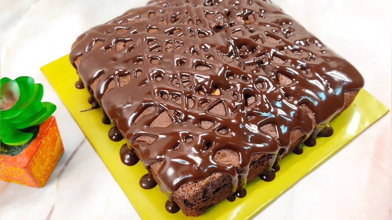 Chocolate Brownie Cake with Butterscotch chips (cup measurement recipe)