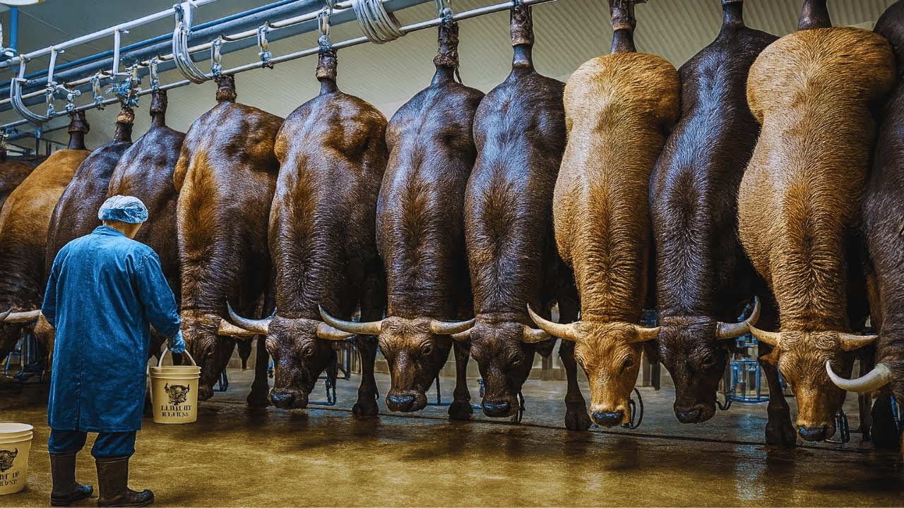 Cómo se Crían y Procesan Millones de BUFALOS | Producción de Leche, Queso y Carne a Gran Escala