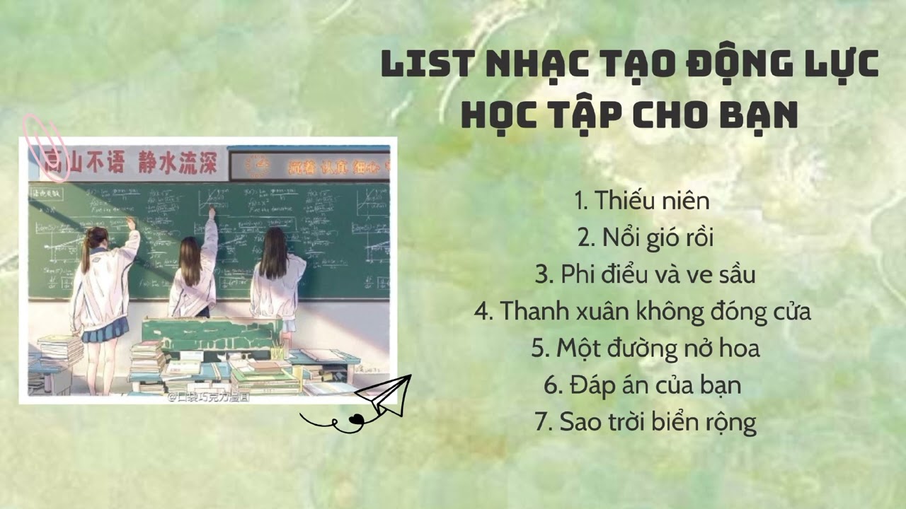 Tổng hợp bản nhạc Trung tạo động lực học tập cho bạn