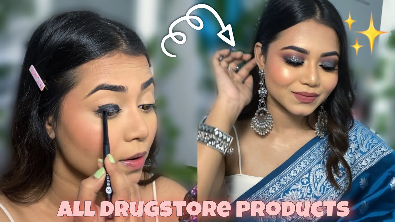 Black Glittery ✨Smokey Eye  Makeup Tutorial | Step by Step Full Coverage Wedding Guest Makeup