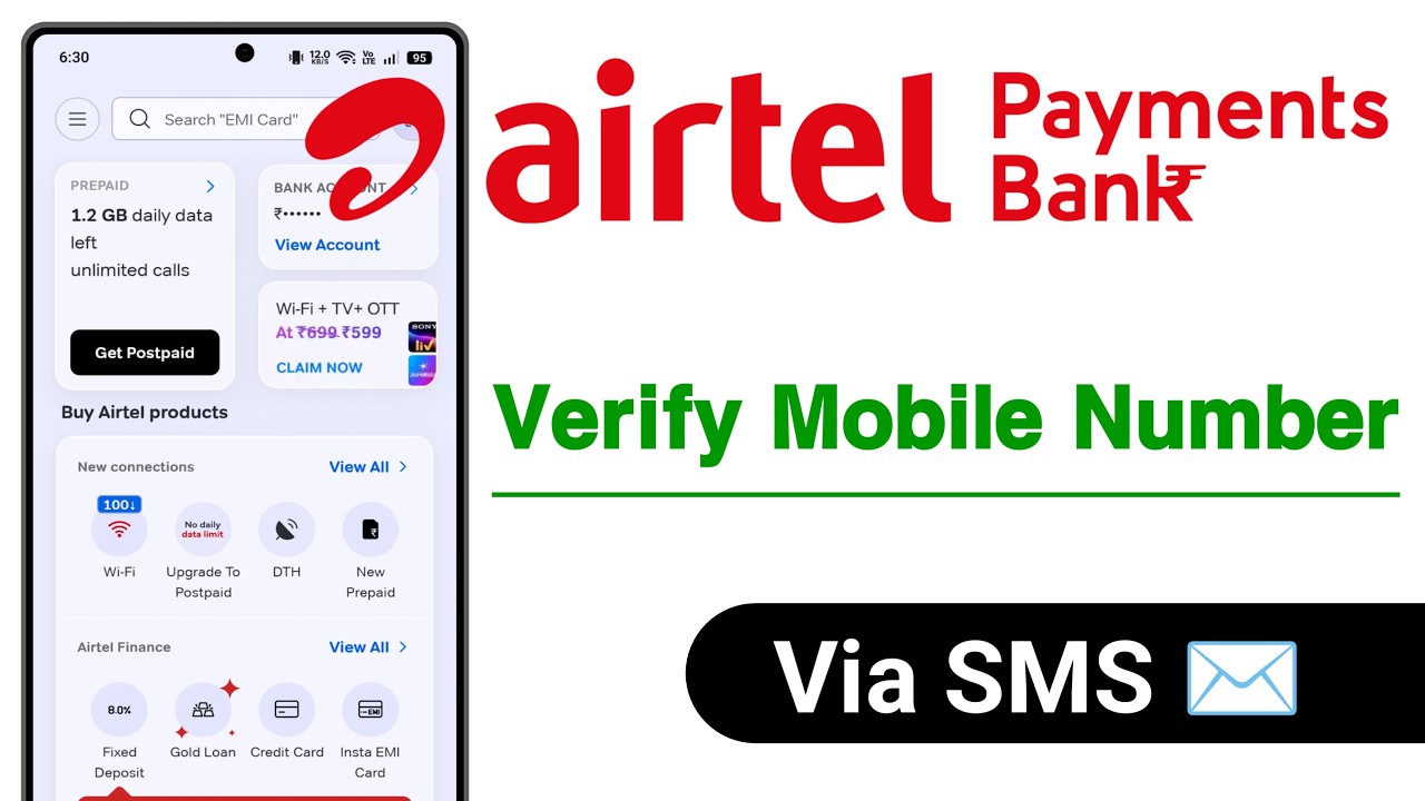 Airtel Payments Bank Verify Mobile Number Via SMS, Airtel Thanks Verify Mobile Number Via SMS