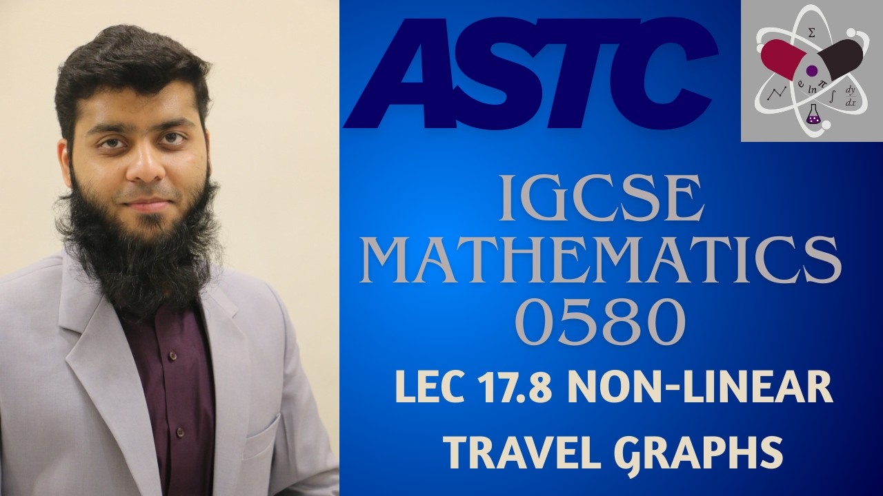IGCSE Maths 0580 | Graphs in Practical Situations | Lec 17.8 Non Linear Travel Graphs