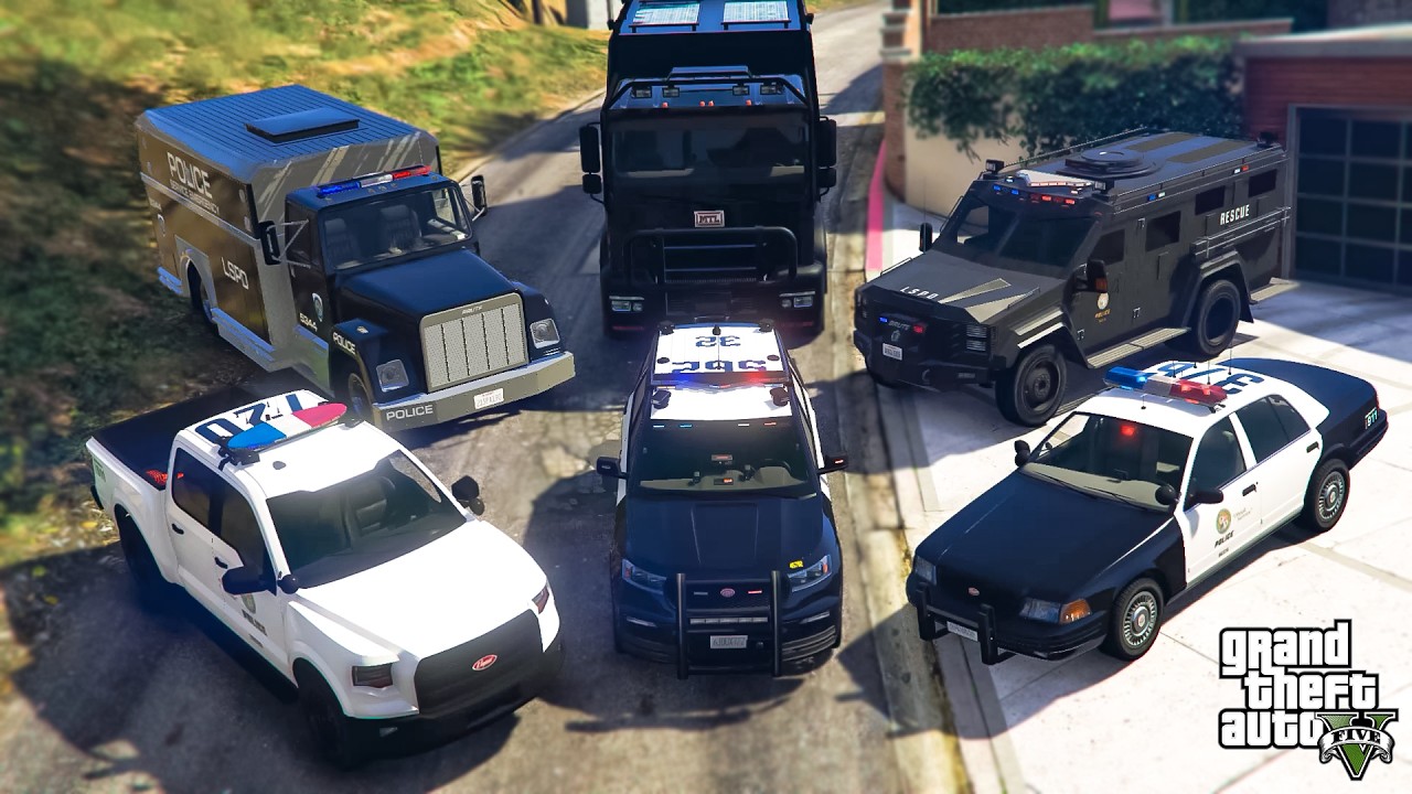 GTA 5 - Franklin Steal LSPD Police Department Vehicles in GTA V! | (GTA V Roleplay)