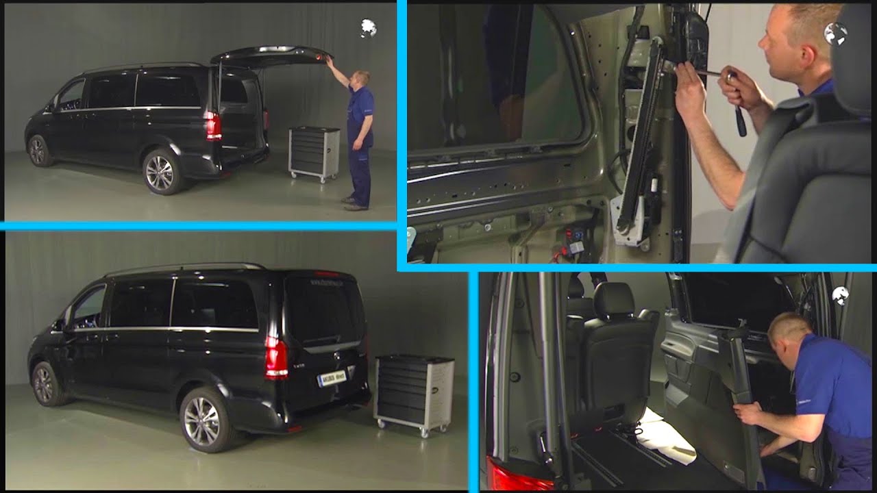 Как снять и установить привод электрического подъемного борта Mercedes-Benz Vito | W447