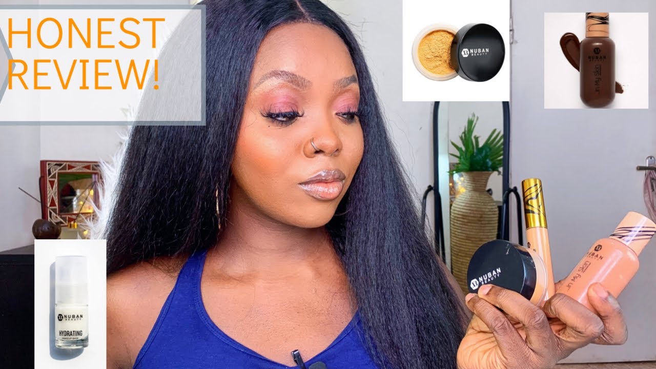 NUBAN BEAUTY FOUNDATION, CONCEALER, SETTING POWDER AND HYDRATING BASE REVIEW! DEMO AND HONEST REVIEW
