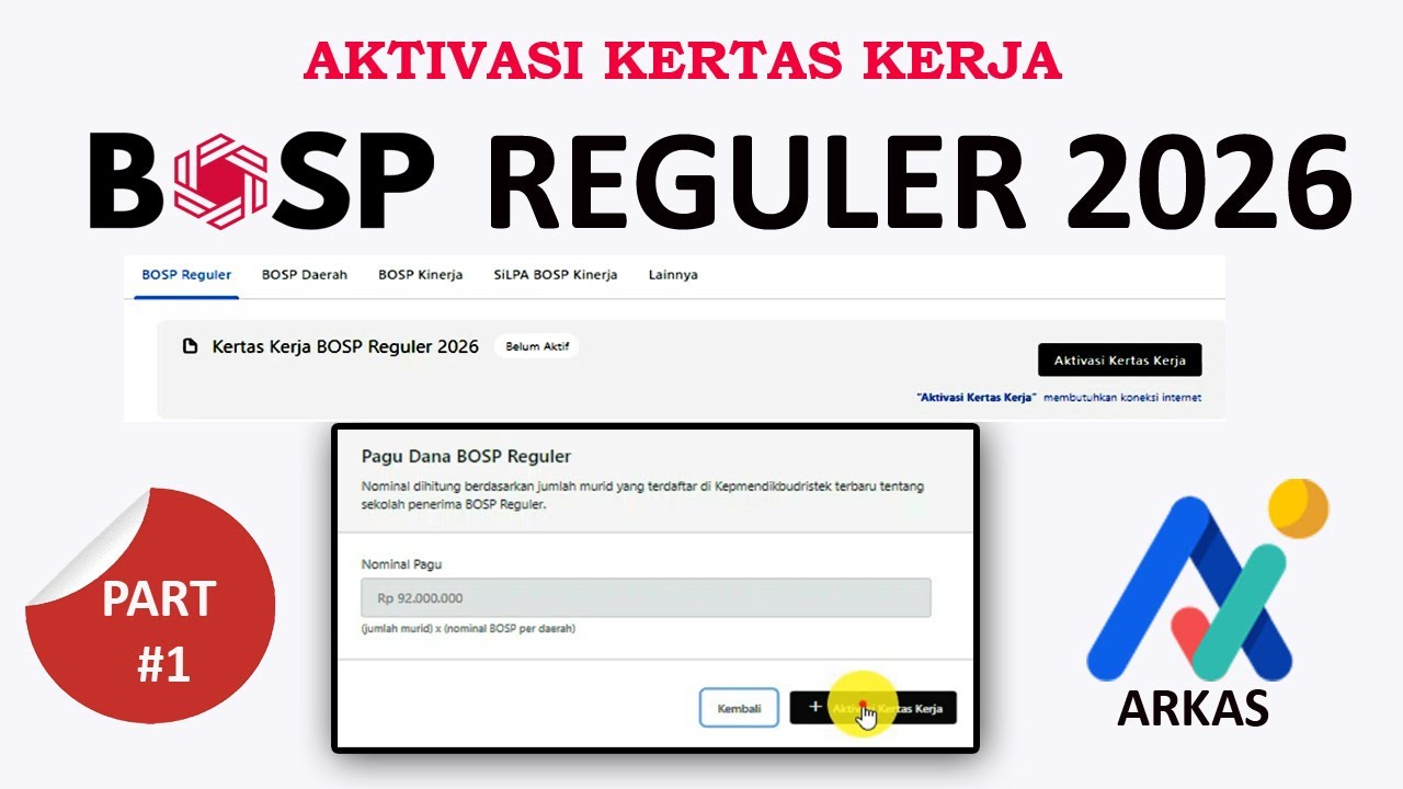 JANGAN SALAH LANGKAH! Tutorial Aktivasi Kertas Kerja BOSP 2026 di ARKAS 100% Berhasil!