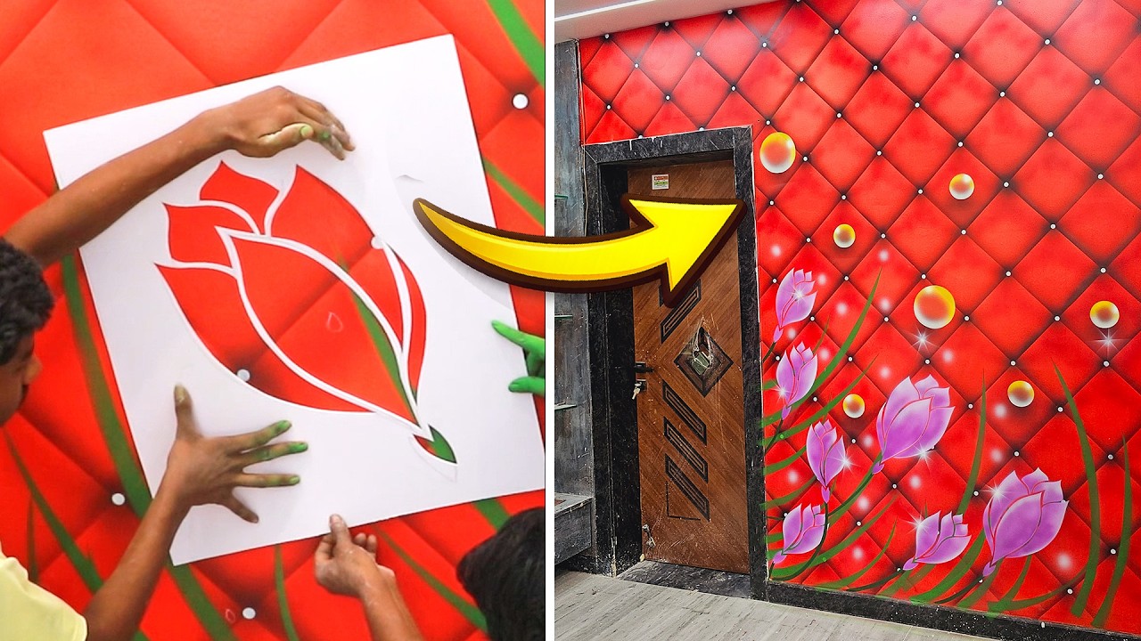 Emulsion Paint 3D Flower Design — Complete Material List + Process Video