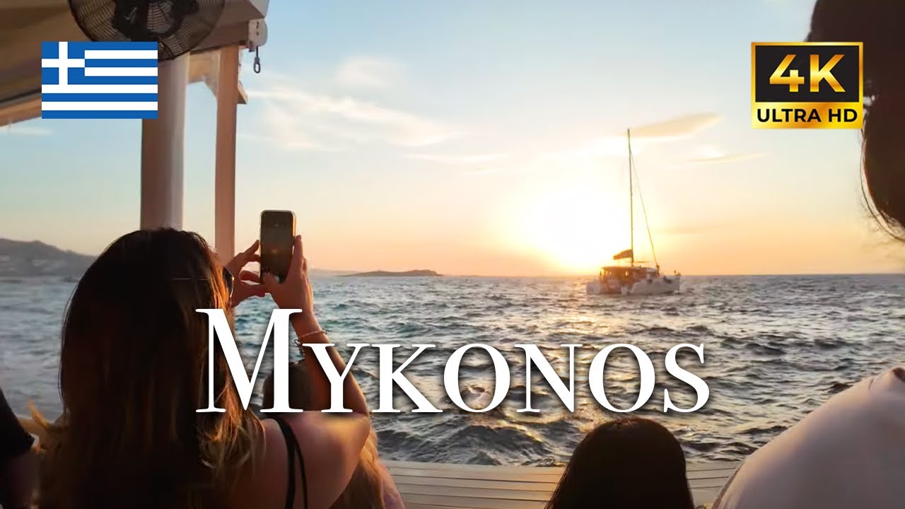 Sunset Stroll Through Mykonos Old Town, Little Venice & Port | 4K UHD (2024)