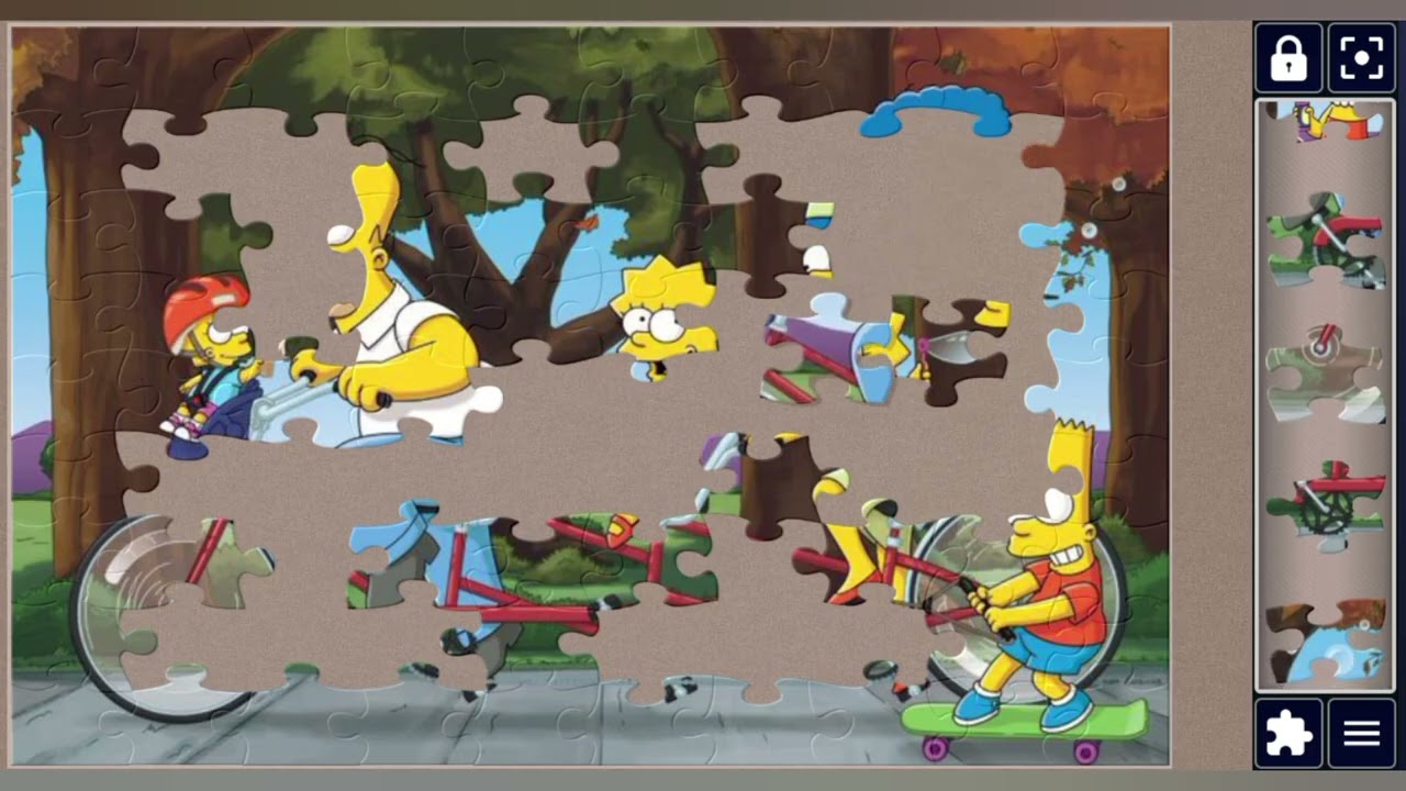 Simpsons Crazy Bicycle Adventure 🚲🛹🎉🧩 funny Puzzle 🧩//@jigsawart4512