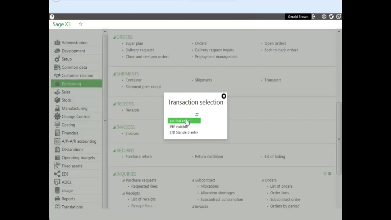 Sage X3 - How to Enter Purchase Invoices