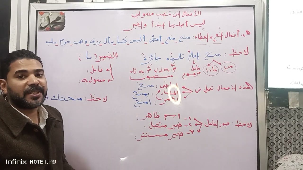 شرح مبسط الصف الاول الاعدادي الافعال التى تنصب مفعولين