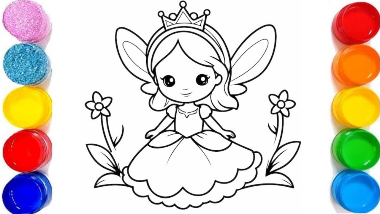 How to Draw a Cute Fairy| Easy Step by Step Fairy Drawing for Kids | Fairy Princess drawing for kids