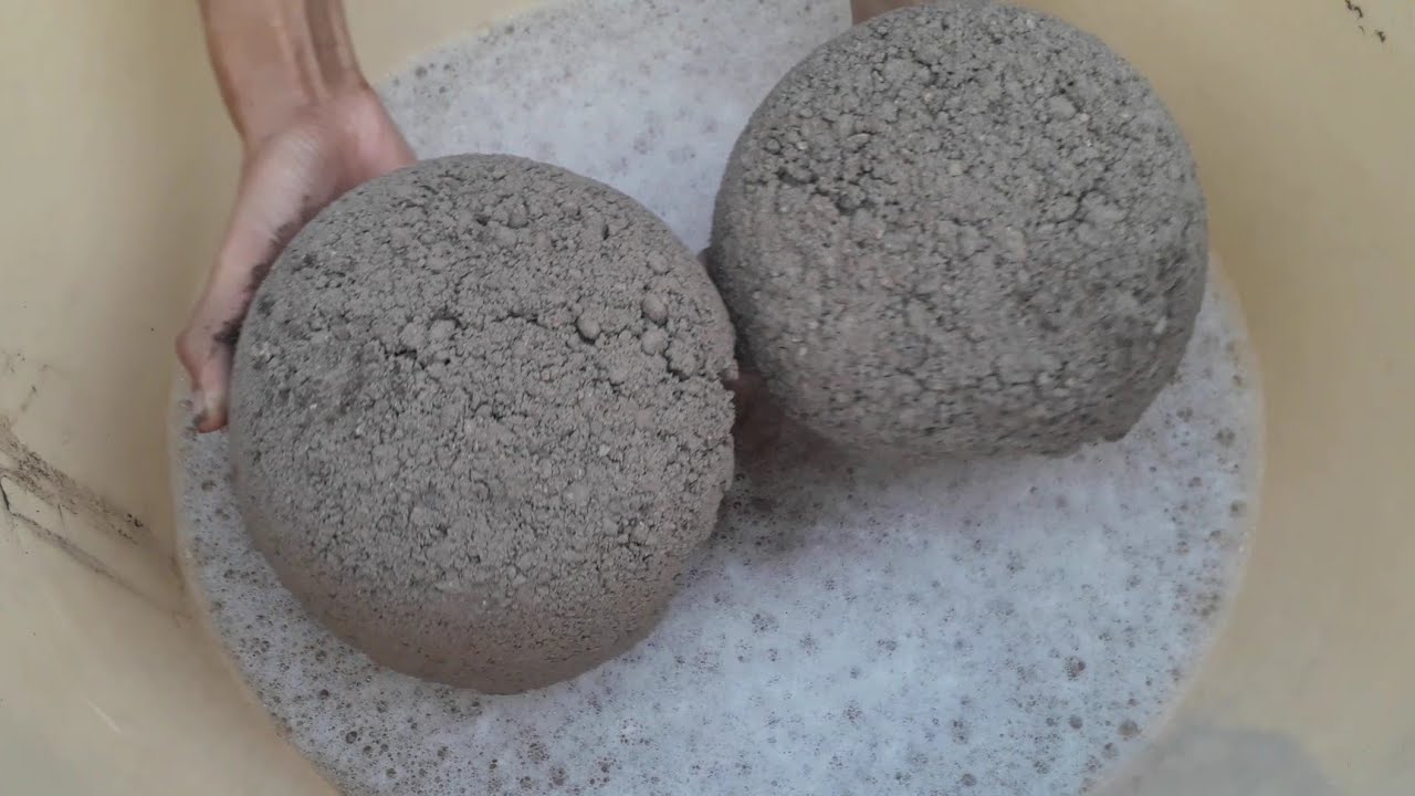 New gritty crunchiest hand made texture bowls crumbling in water 💦💦Dry crumbling on floor asmr😴