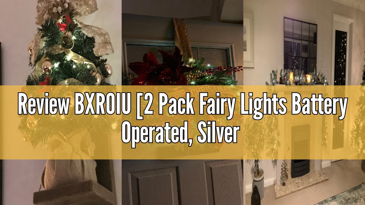 Review BXROIU [2 Pack Fairy Lights Battery Operated, Silver Wire Chains 8 Mode 5 Meters 50 LEDs Time