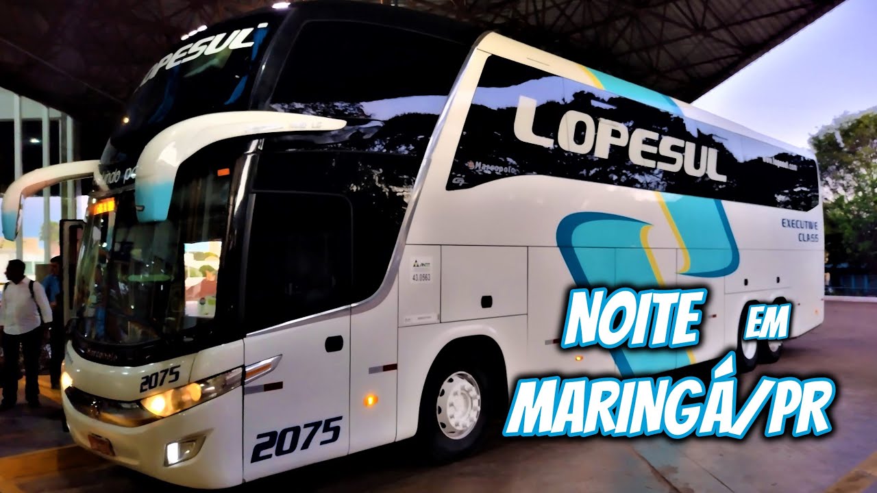 FLUXO INTENSO DE ÔNIBUS NA RODOVIÁRIA DE MARINGÁ/PR | MOVIMENTAÇÃO DAS 18:55 ÀS 19:55