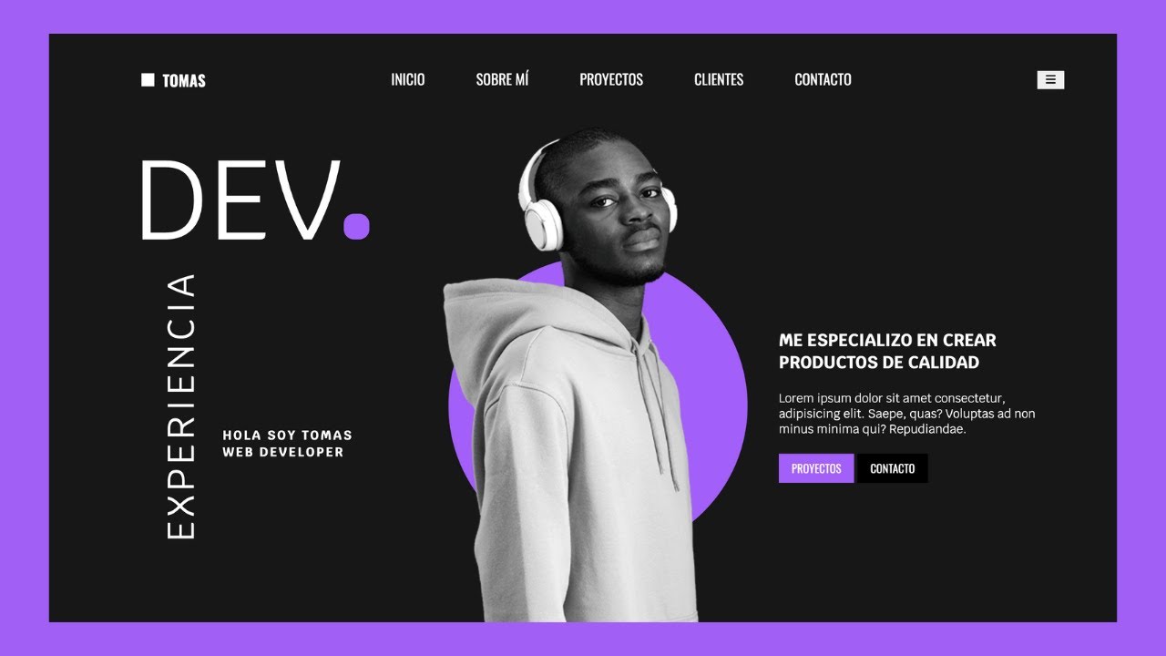 Cómo crear un portofolio paso a paso - HTML - CSS - JS