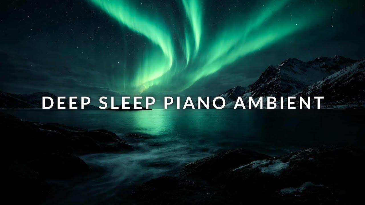 Deep Sleep Piano Ambient — Northern Lights & Ocean Waves for Stress Relief
