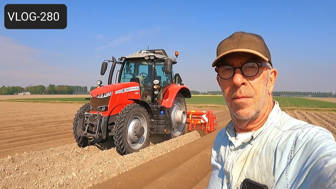 FARMVLOG #280 aardappelen  poten, frezen, wortelruggen maken.