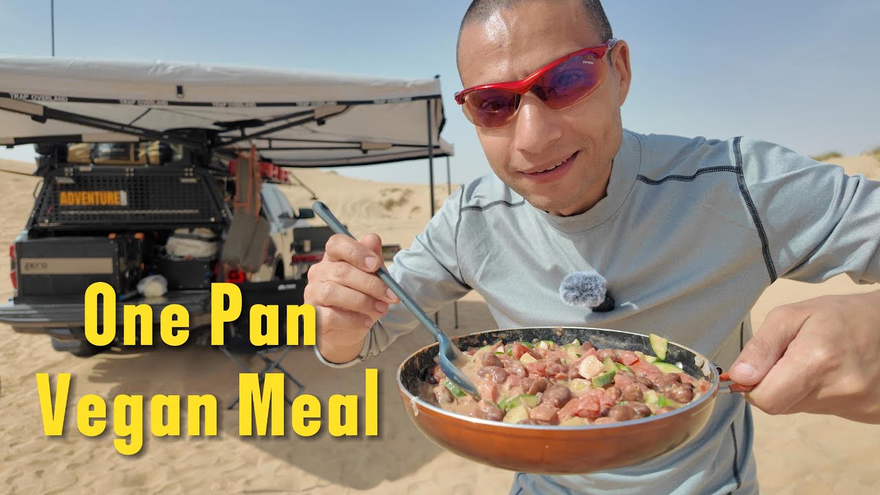 Easy Vegan One Pan Meal at Camp l 4x4 Truck Camping and Cooking