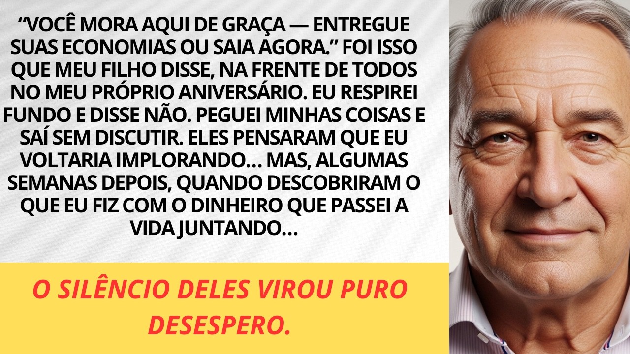 Minha filho disse: “entregue suas economias ou saia.” Eu saí… depois entenderam o preço disso.