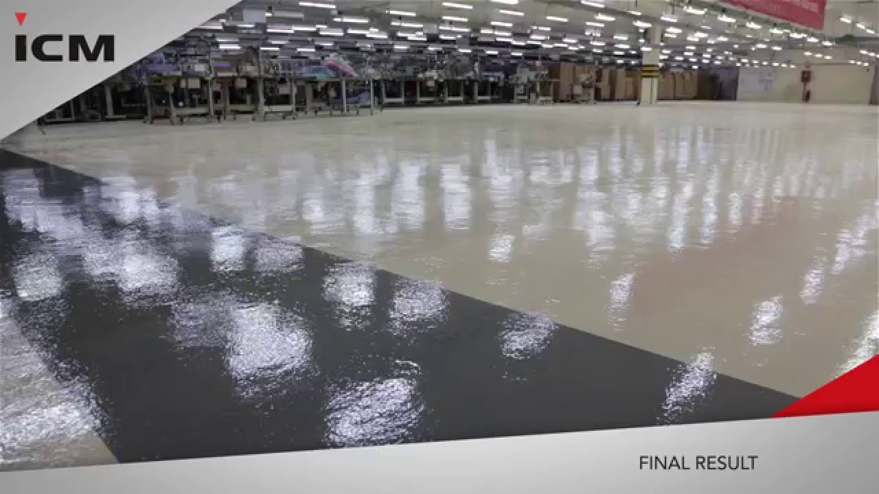 Epoxy floor application for factory floor
