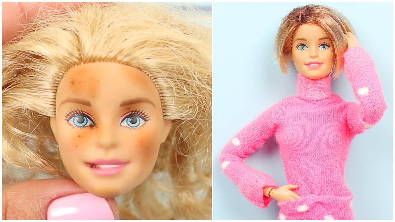 KÜT BARBIE SAÇI NASIL YAPILIR? ÇORAPTAN KENDİN YAP BARBIE ELBİSESİ FİKİRLERİ DIY Hairstyles