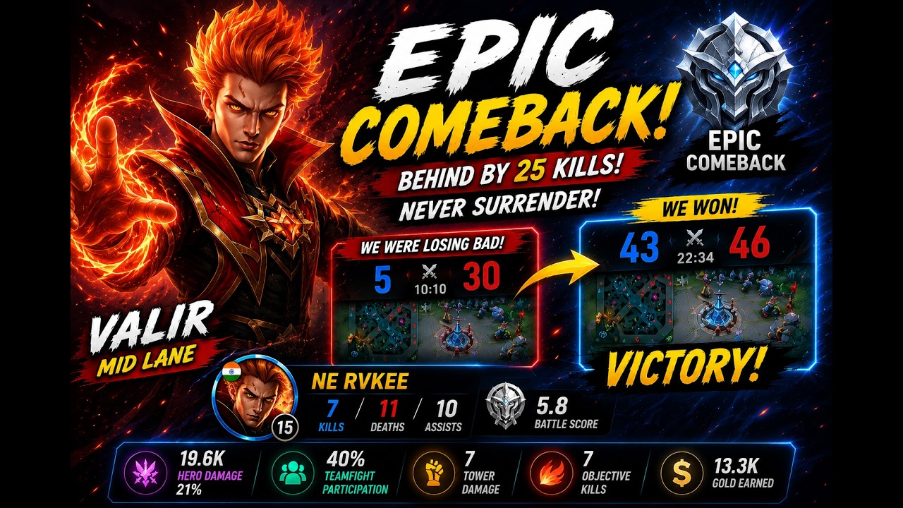 We Came Back From 5-30! 😱 Impossible Valir Comeback | MLBB Rising Tournament