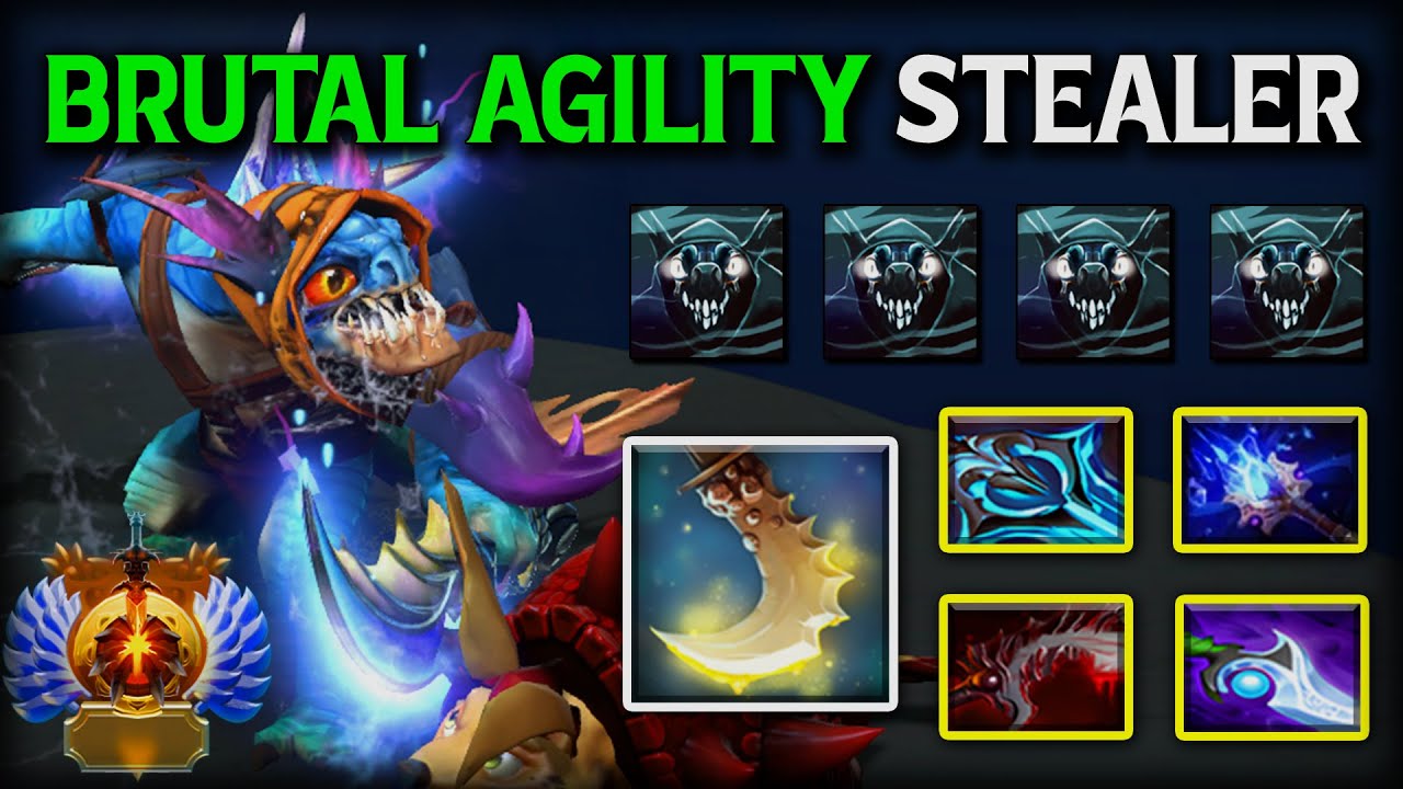 BRUTAL AGILITY STEALER CARRY Slark With Disperser + Abyssal Blade Build | Show no Mercy 7.39e DotA 2