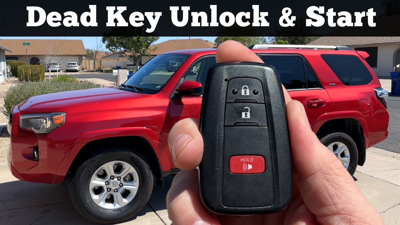 2021 - 2024 TOYOTA 4RUNNER - How To Unlock, Open & Start With Dead Remote Key Fob Battery