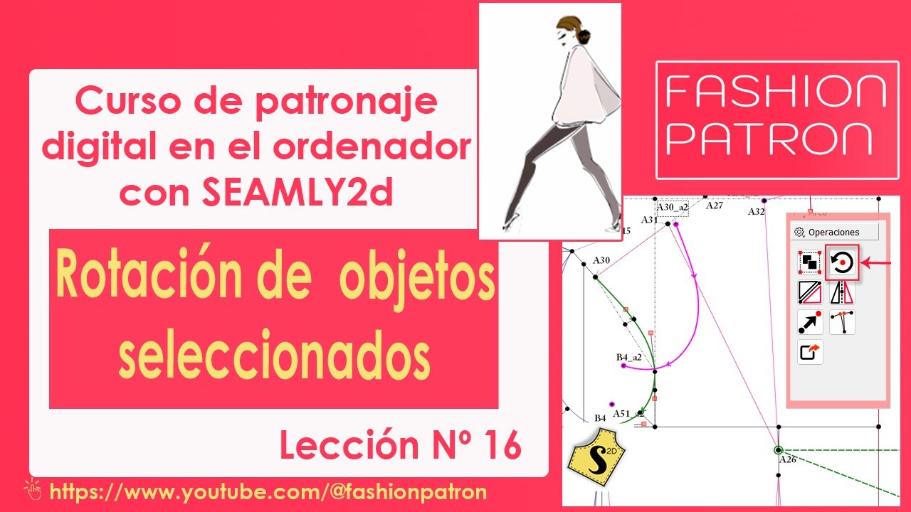 16. Rotación de  objetos seleccionados.  ¿Cómo cerrar pinza en patrones en el programa  Seamly2d?