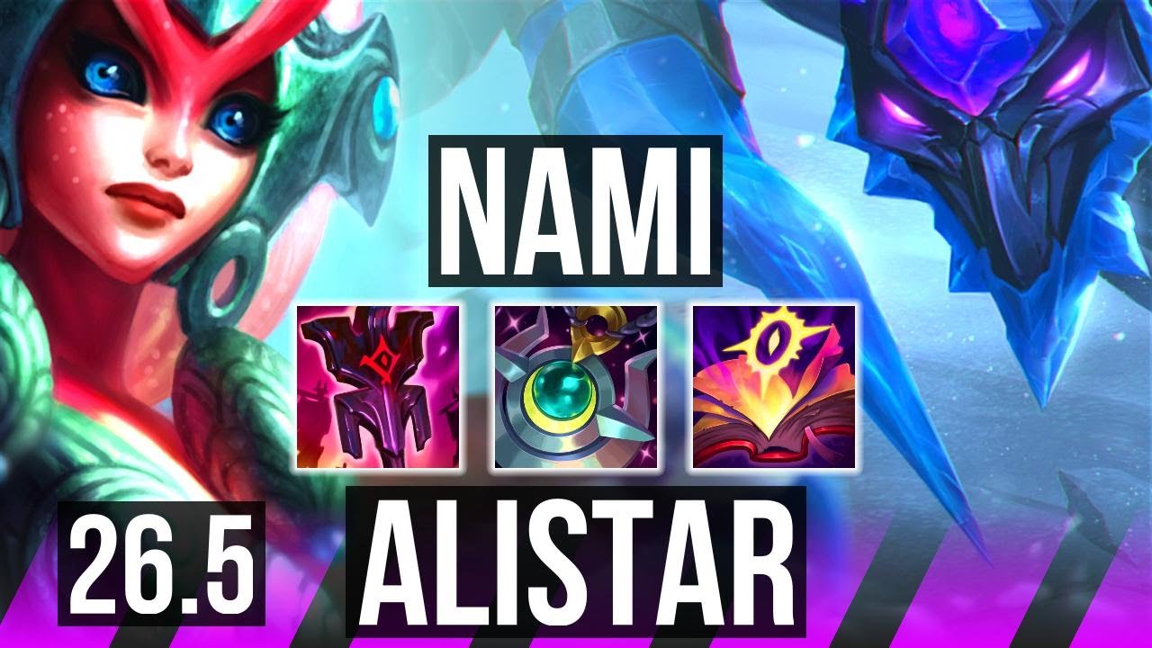 NAMI & Jhin vs ALISTAR & Smolder (SUP) | Good KDA: 7/1/33, 17K damage | EUNE Master | 26.5