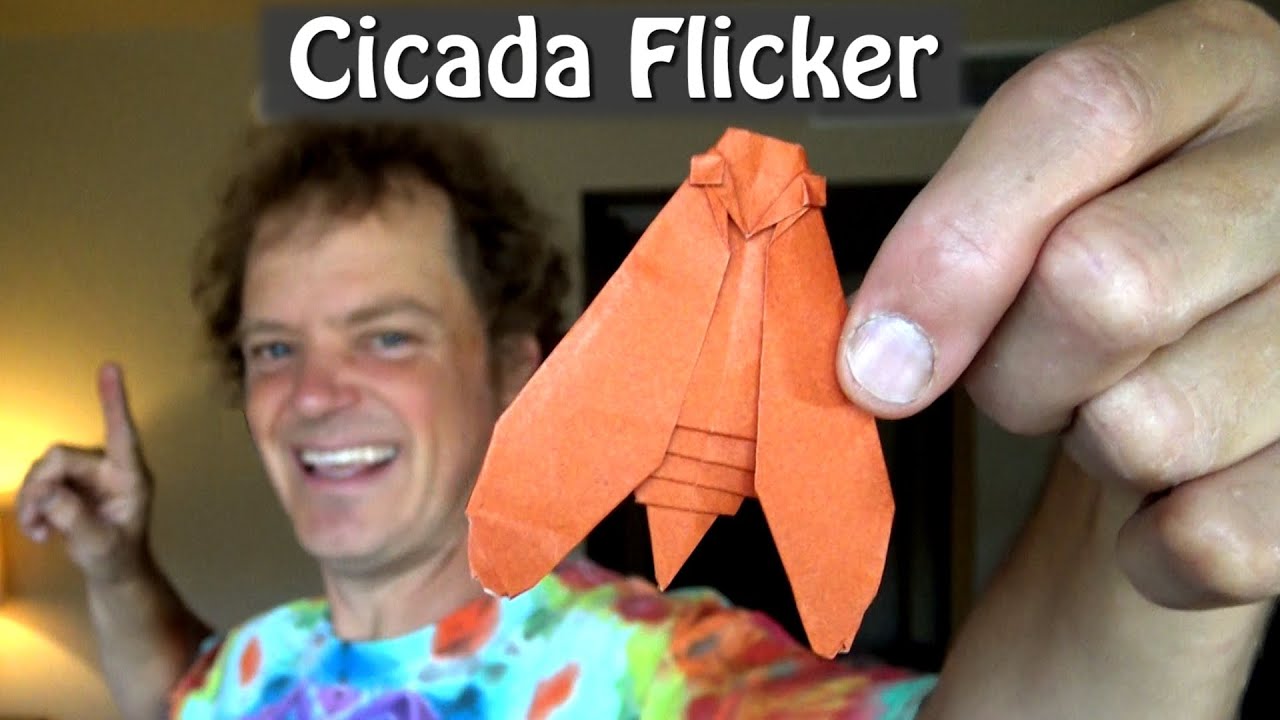 Origami Cicada Flicker 🐝 It can Fly and MAKE NOISE!