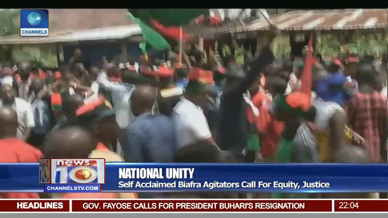 Self Acclaimed Biafra Agitators Protest In Unuahia, Abia State