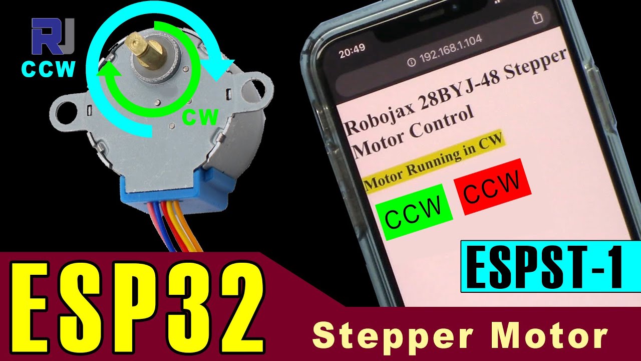 Использование ESP32 для управления шаговым двигателем 28BYJ-48 по WiFi с помощью мобильного телеф...