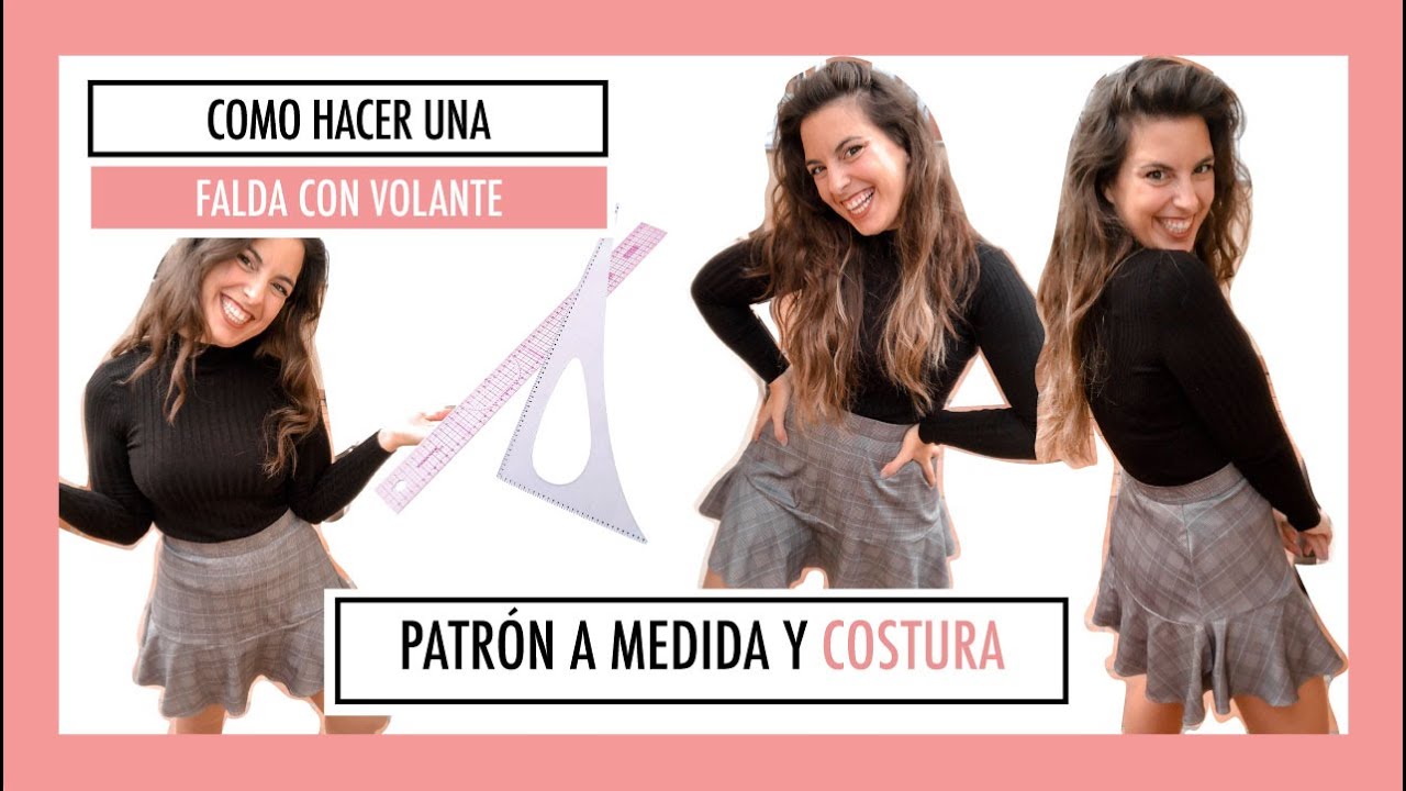 COMO HACER UNA FALDA CON VOLANTE. TUTORIAL PATRONAJE A MEDIDA + CONFECCIÓN