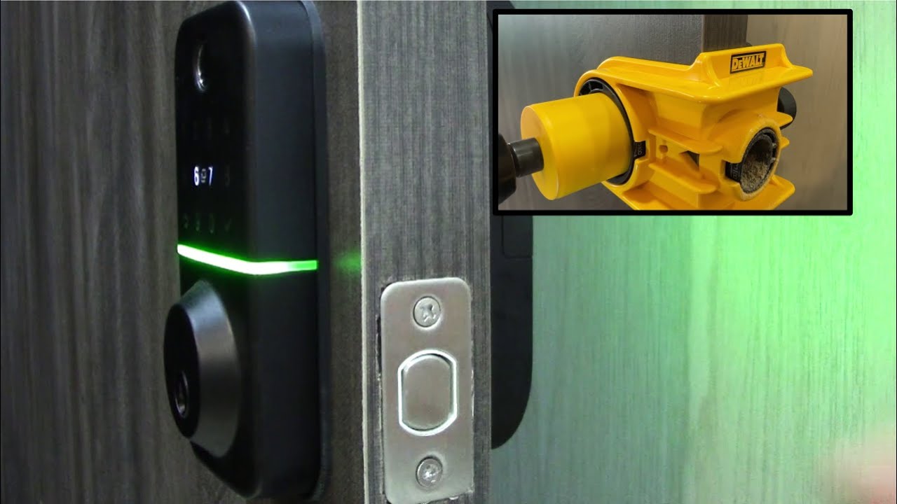 Kucacci Electronic Deadbolt Smart Lock - How to install it? Dewalt Doorlock Instalation Kit at use!