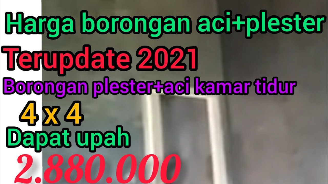 cara menghitung borongan plester+aci permeter/harga terupdate 2021
