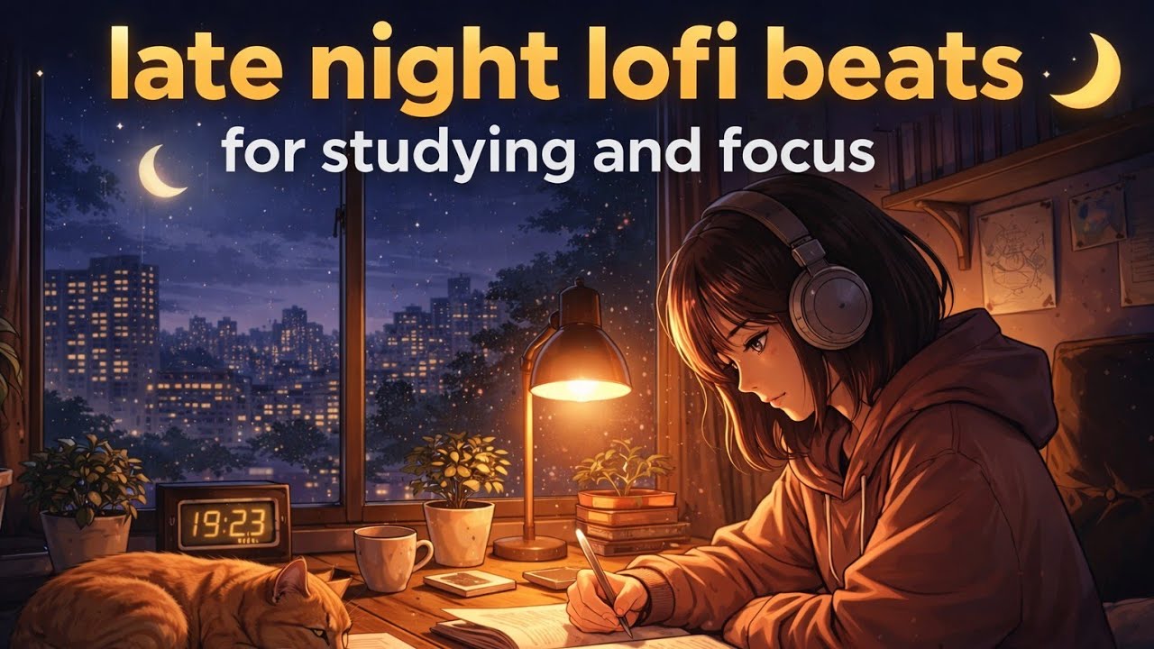 late night lofi beats for studying and focus 🌙