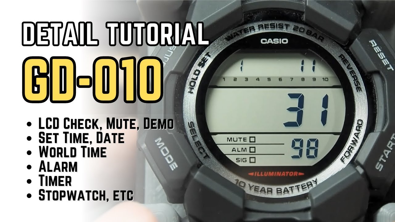 Casio G-Shock GD-010 Tutorial: Complete User Guide to Setting, Operation, and Tips of GShock GD010
