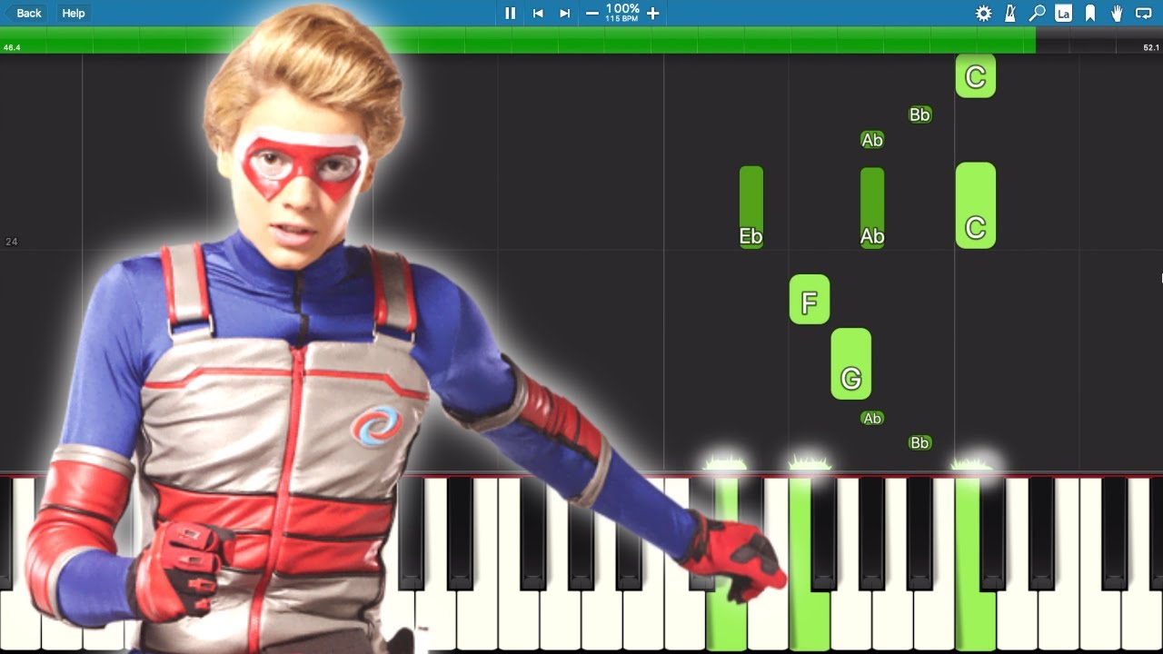 Henry Danger Theme Song Piano Tutorial  (plus Kid Danger!)