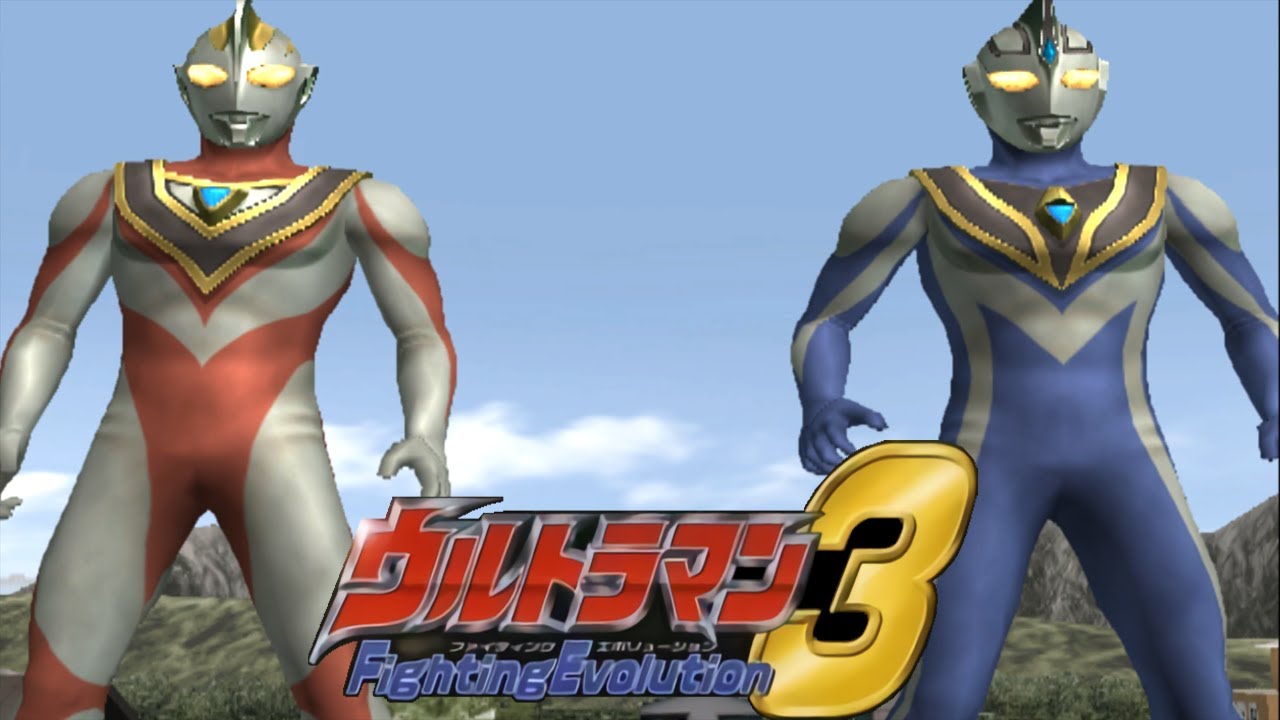 [PS2] Ultraman Fighting Evolution 3 - Tag Mode - Ultraman Gaia V2 and Ultraman Agul V2 (1080p 60FPS)
