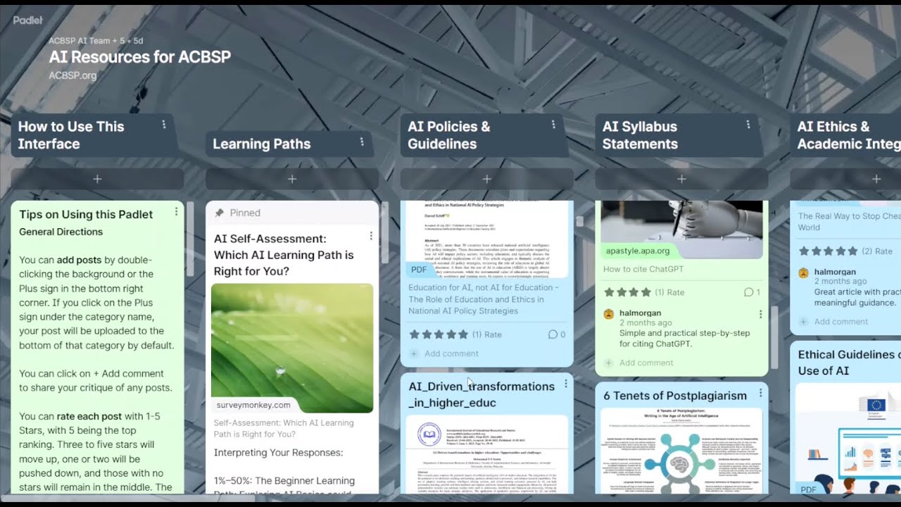 Explore the ACBSP AI Padlet: A Collaborative Resource for EducatorsPadletAiIntroFinal
