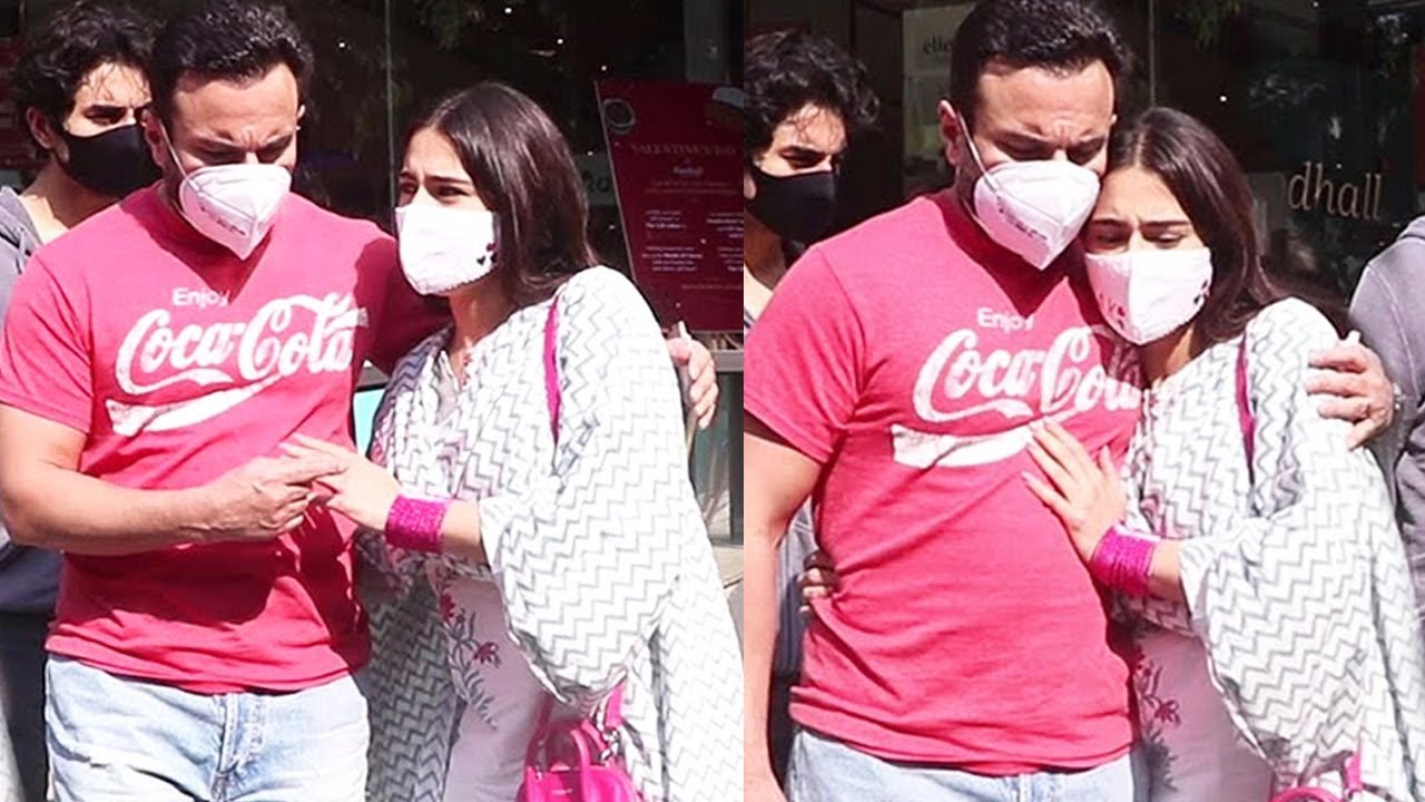 Ibrahim Ali Khan And Sara Ali Khan With Dad Saif Ali Khan Snapped At Food Hall Bandra