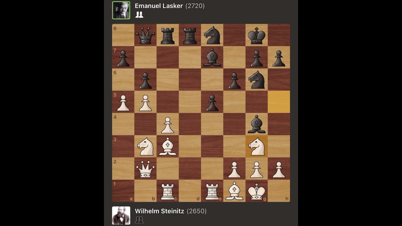Wilhelm Steinitz vs Emanuel Lasker | World Championship Match, 1894