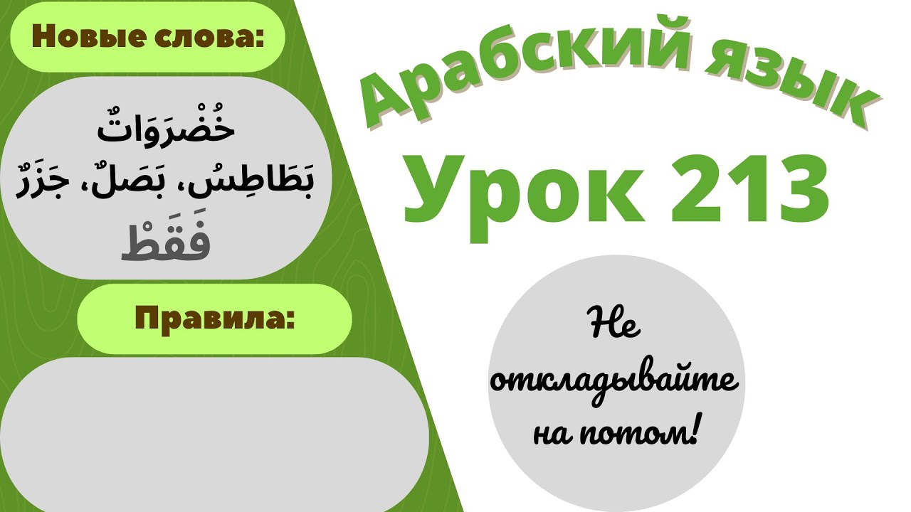 Начните сейчас! Арабский язык для начинающих. Урок 213