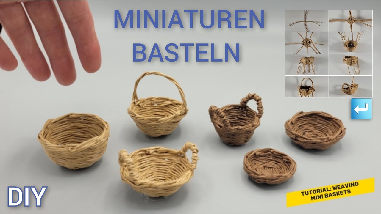Tutorial: Mini K&ouml;rbe flechten / DIY: weaving mini baskets