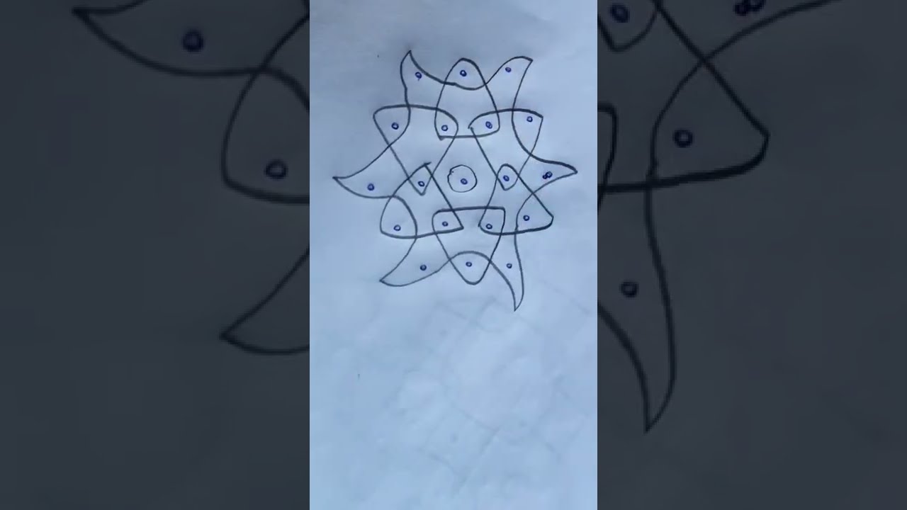 Beginners sikku kolams with 5&times;3 dots #shorts #5&times;3dotssikkukolam